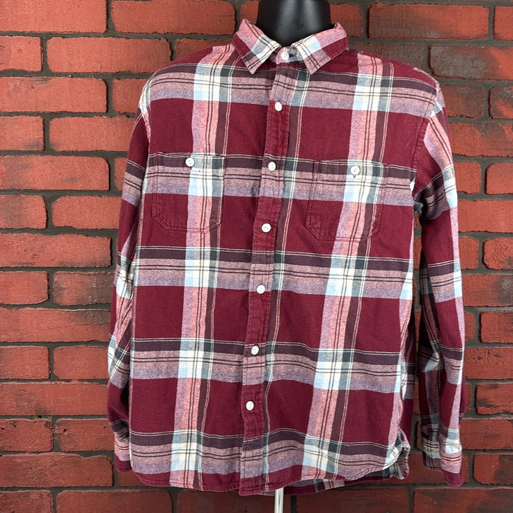 Old Navy Shirt Mens Large Regular Fit Plaid Flannel‎ Vintage
